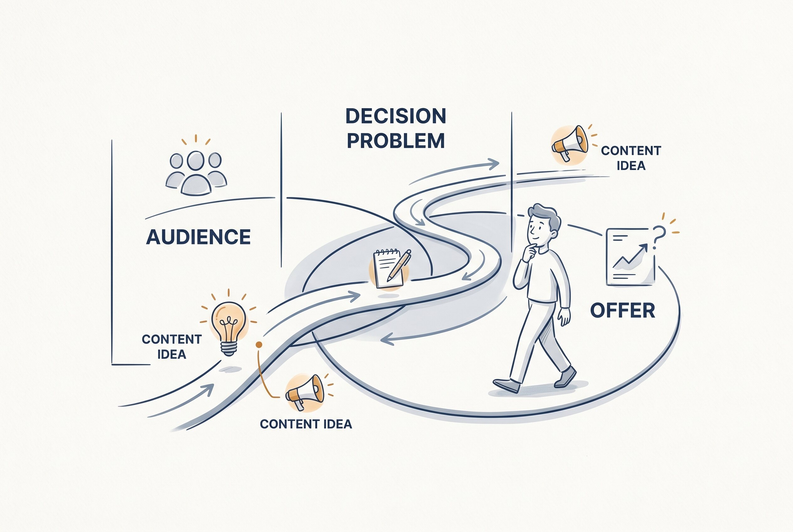 Editorial diagram showing the overlap of audience problems, offer fit, and staying power for niche selection for the niche selection guide